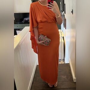 Elegant Orange Evening Gown